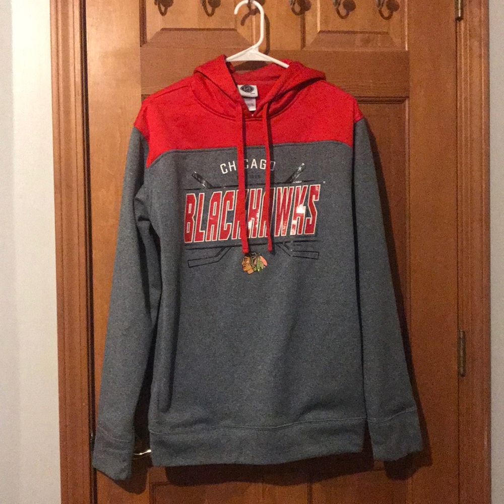 Blackhawks gray sweater hoodie.